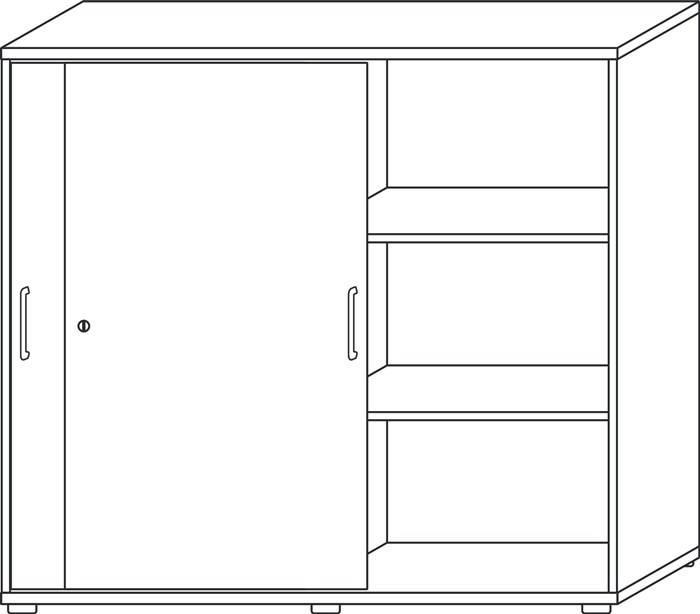 Schrank Teda-Z H1100xB1200xT400mm graphit/weiß 3 OH 2 Schiebetüren zerlegt