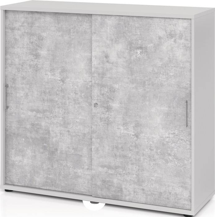 Schrank Teda-Z H1100xB1200xT400mm lichtgrau/Beton 3 OH 2 Türen zerlegt