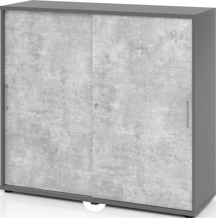 Schrank Teda-Z H1100xB1200xT400mm graphit/Beton 3 OH 2 Türen zerlegt