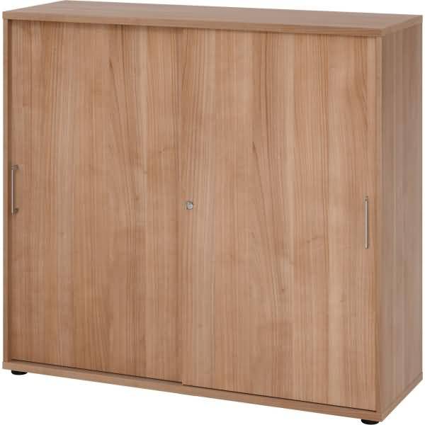 Schiebetürenschrank Serie 9 3OH BxTxH 120x40x110cm Griff BS Nussbaum/Nussbaum