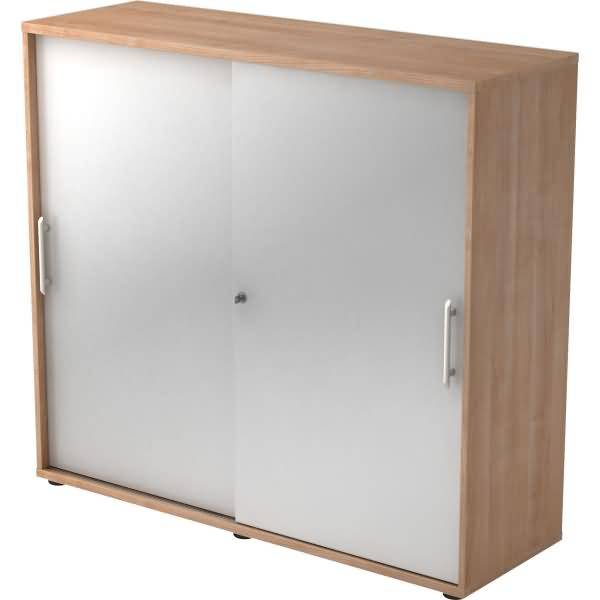 Schiebetürenschrank Serie 9 3OH BxTxH 120x40x110cm Griff RE Nussbaum/Silber