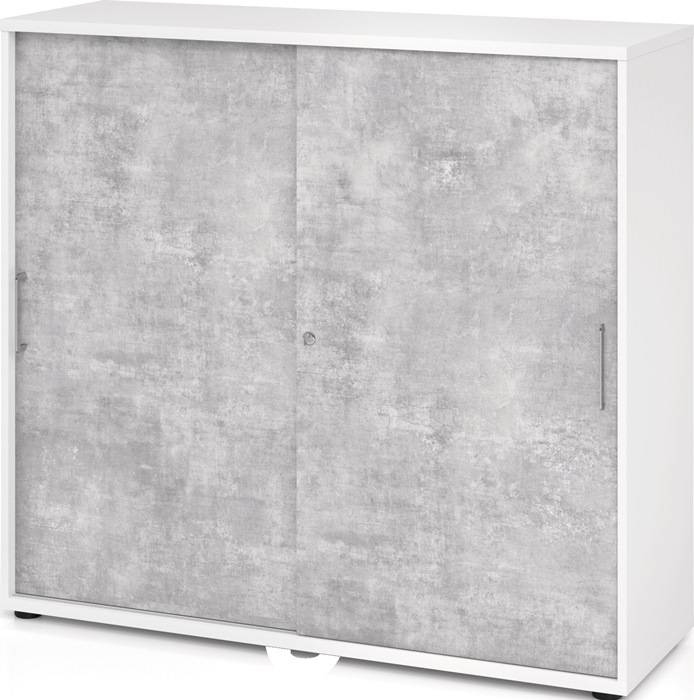 Schrank Teda-Z H1100xB1200xT400mm weiß/Beton 3 OH 2 Türen zerlegt