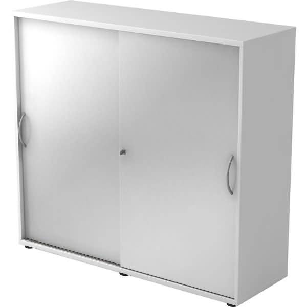 Schiebetürenschrank Serie 9 3OH BxTxH 120x40x110cm Griff BM Weiß/Silber