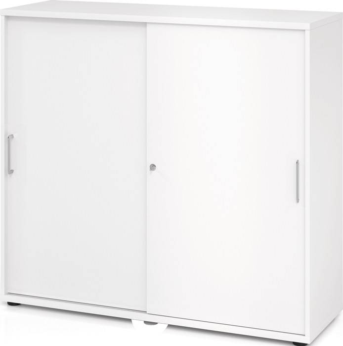 Schrank Teda-Z H1100xB1200xT400mm weiß 3 OH 2 Schiebetüren zerlegt