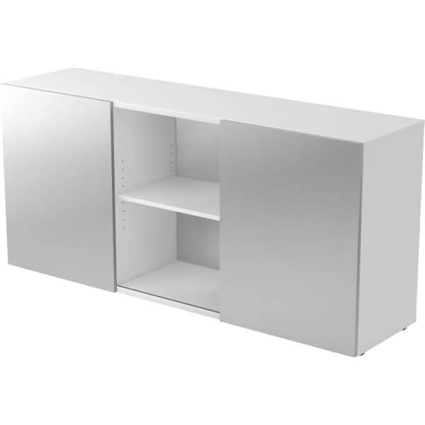 Sideboard 2 OH BxTXH 160x42x74,8cm Schiebetüren Weiß/Silber