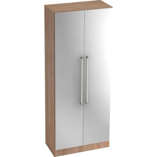 Garderobenschrank Solid 5OH BxTxH 80x42x200,4cm Griff CE Nussbaum/Silber