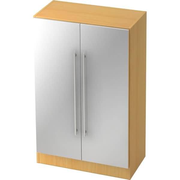 Schrank Solid 3OH BxTxH 80x42x127cm Griff RE Buche/Silber