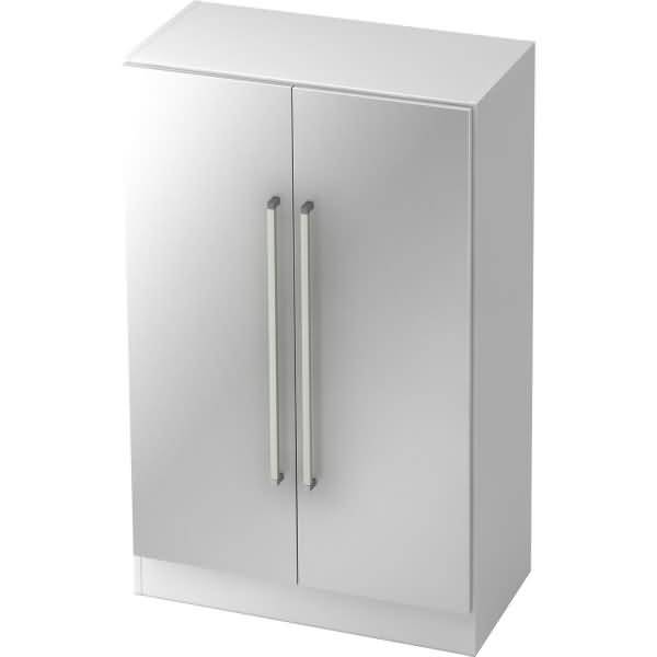 Schrank Solid 3OH BxTxH 80x42x127cm Griff CE Weiß/Silber