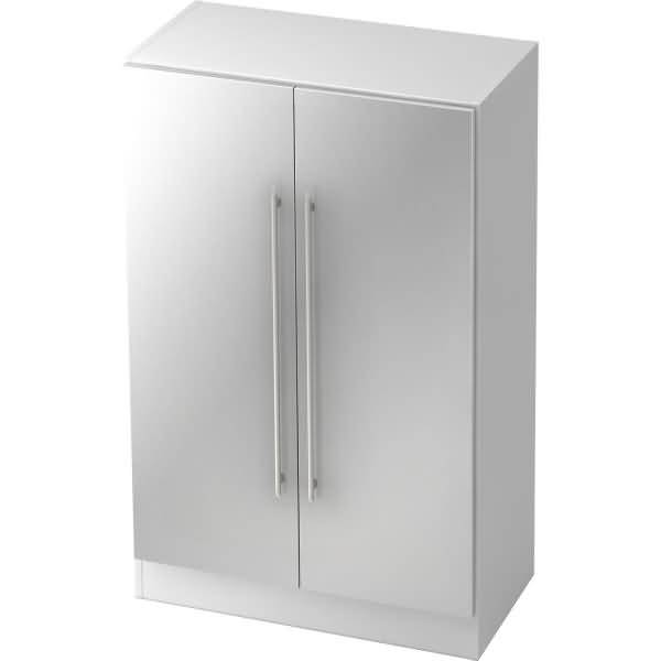 Schrank Solid 3OH BxTxH 80x42x127cm Griff RE Weiß/Silber