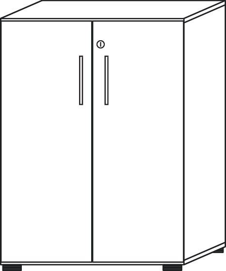 Schrank Teda-Z H1100xB800xT420mm weiß/Ahorndekor 3 OH 2 Türen zerlegt