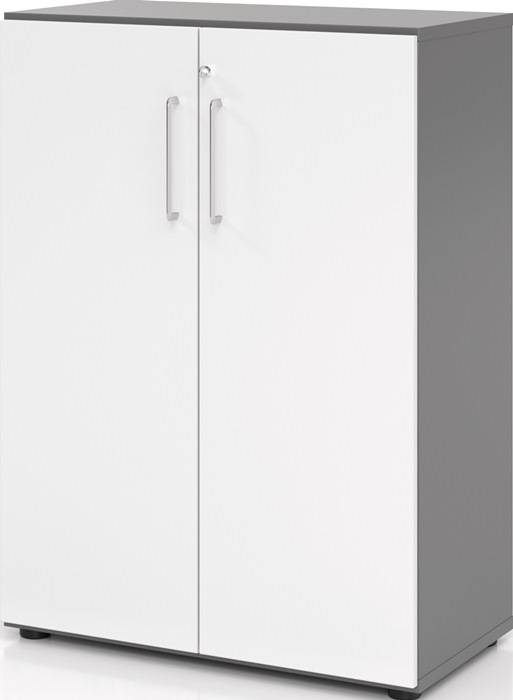 Schrank Teda-Z H1100xB800xT420mm graphit/weiß 3 OH 2 Türen zerlegt