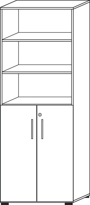 Schrank Teda-Z H2156xB800xT420mm weiß/Ahorndekor 6 OH (3 offen) 2 Türen zerlegt