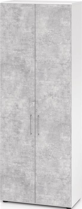 Schrank Teda-Z H2156xB800xT420mm weiß/Beton 6 OH (3 offen) 2 Türen zerlegt