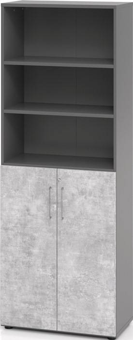 Schrank Teda-Z H2156xB800xT420mm graphit/Beton 6 OH 2 Türen zerlegt