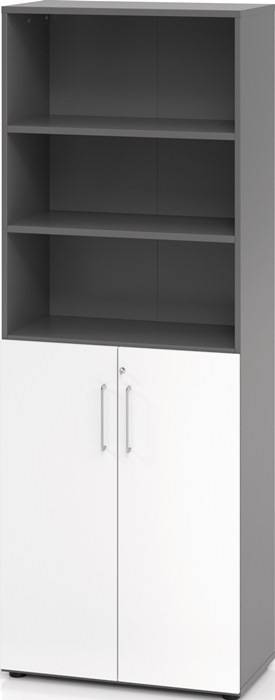 Schrank Teda-Z H2156xB800xT420mm graphit/weiß 6 OH 2 Türen zerlegt