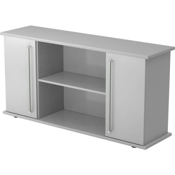 Sideboard SB 2OH 2 Türen BxTxH 166,1x44,8x84cm Griff CE Grau/Grau
