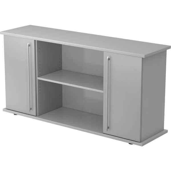 Sideboard SB 2OH 2 Türen BxTxH 166,1x44,8x84cm Griff RE Grau/Silber
