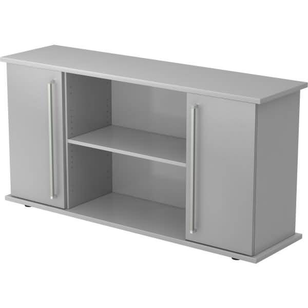 Sideboard SB 2OH 2 Türen BxTxH 166,1x44,8x84cm Griff CE Grau/Silber