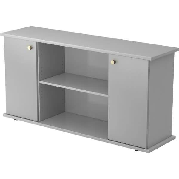 Sideboard SB 2OH 2 Türen BxTxH 166,1x44,8x84cm Griff SG Grau/Silber