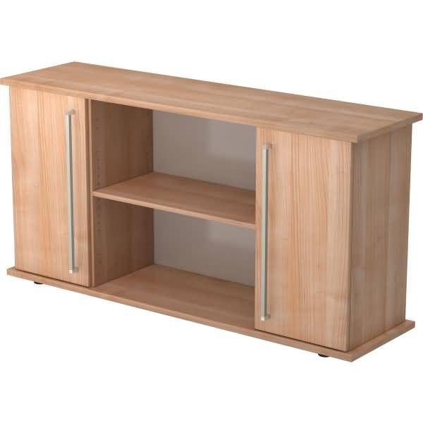 Sideboard SB 2OH 2 Türen BxTxH 166,1x44,8x84cm Griff CE Nussbaum/Nussbaum