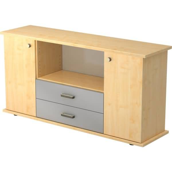 Sideboard SB 2OH 2 Schübe BxTxH 166,1x44,8x84cm Griff SG Ahorn/Ahorn