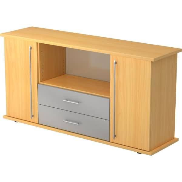 Sideboard SB 2OH 2 Schübe BxTxH 166,1x44,8x84cm Griff RE Buche/Buche