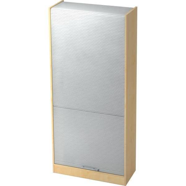 Rollladenschrank Solid 5OH BxTxH 90x40x200,4cm Griff RE Ahorn/Silber