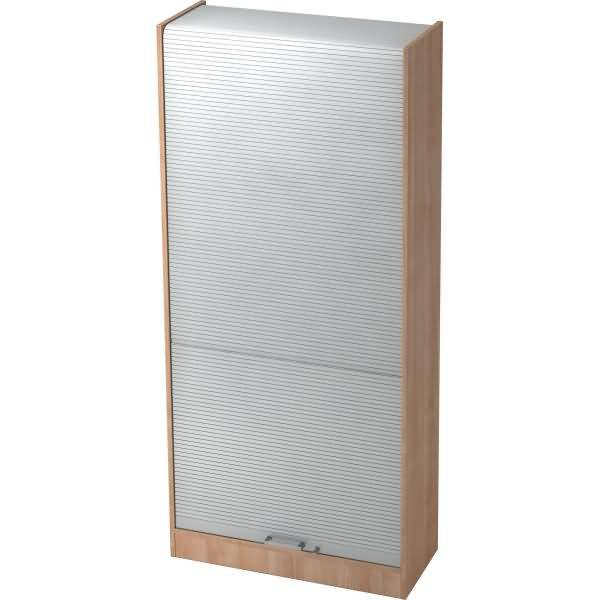 Rollladenschrank Solid 5OH BxTxH 90x40x200,4cm Griff CE Nussbaum/Silber