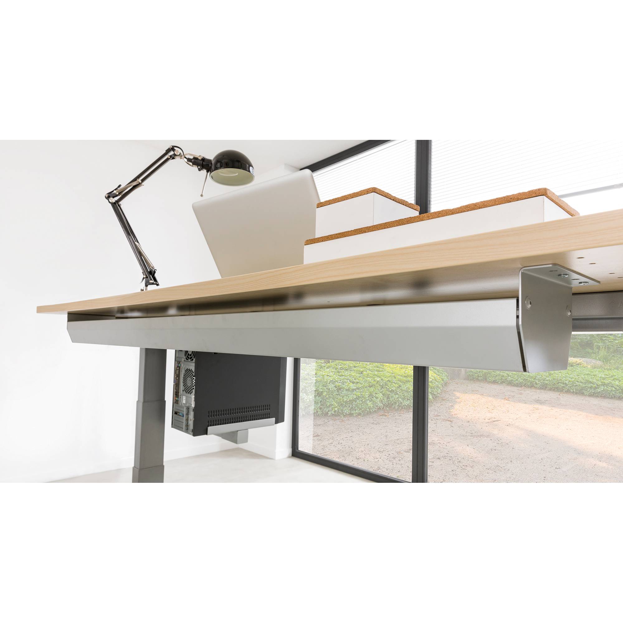 Hammerbacher Kabelwanne VKC16/S klappbar silber