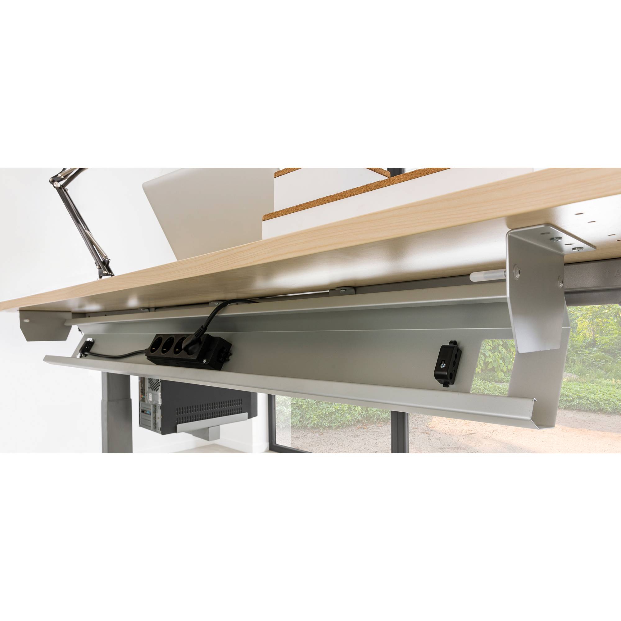 Hammerbacher Kabelwanne VKC12/S klappbar silber