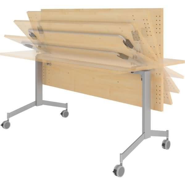 Klapptisch fahrbar 160x80cm Grau