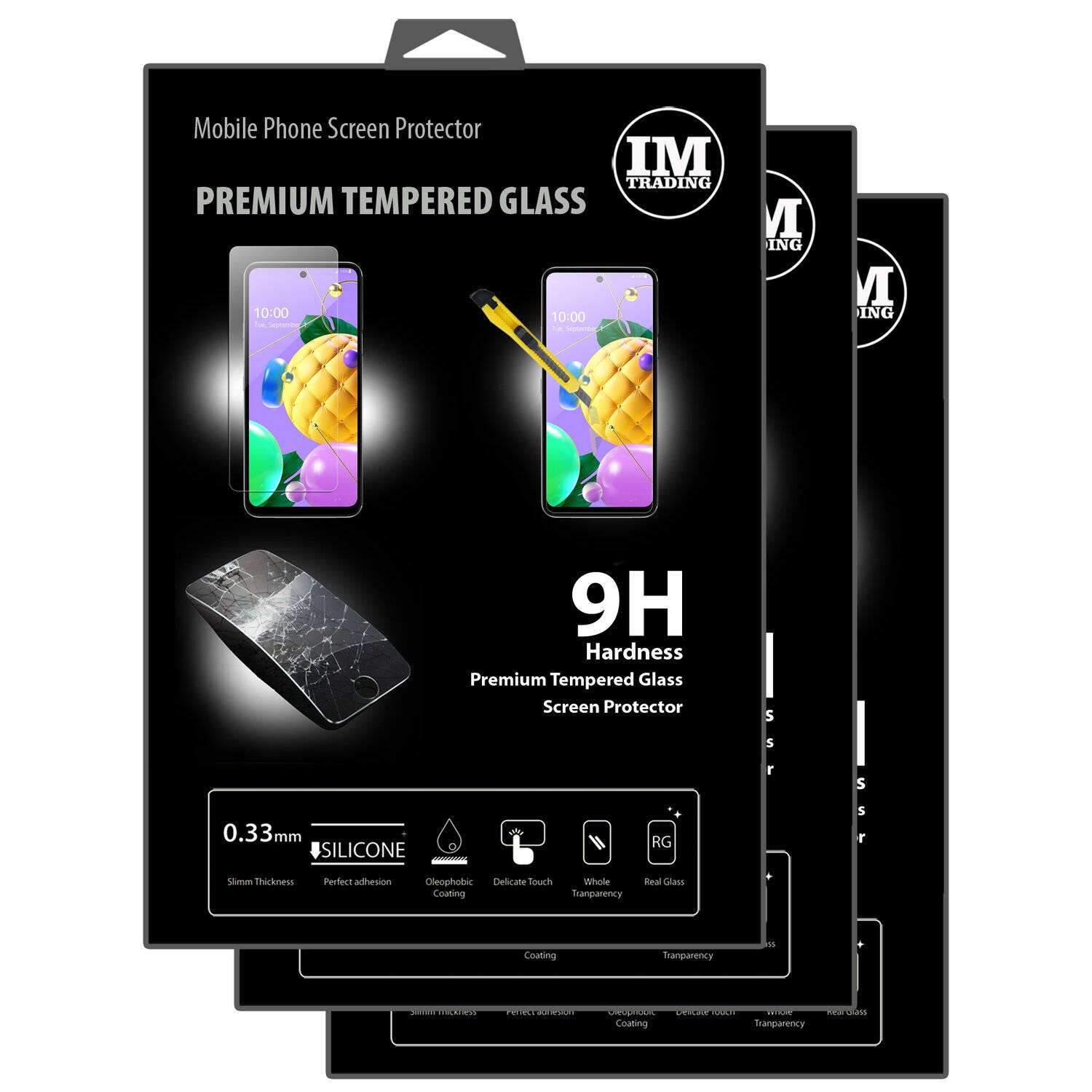 cofi1453 3X Schutz Schutz Glas 9H Tempered Glass Display Schutz Folie Display Glas Screen Protector für LG K52