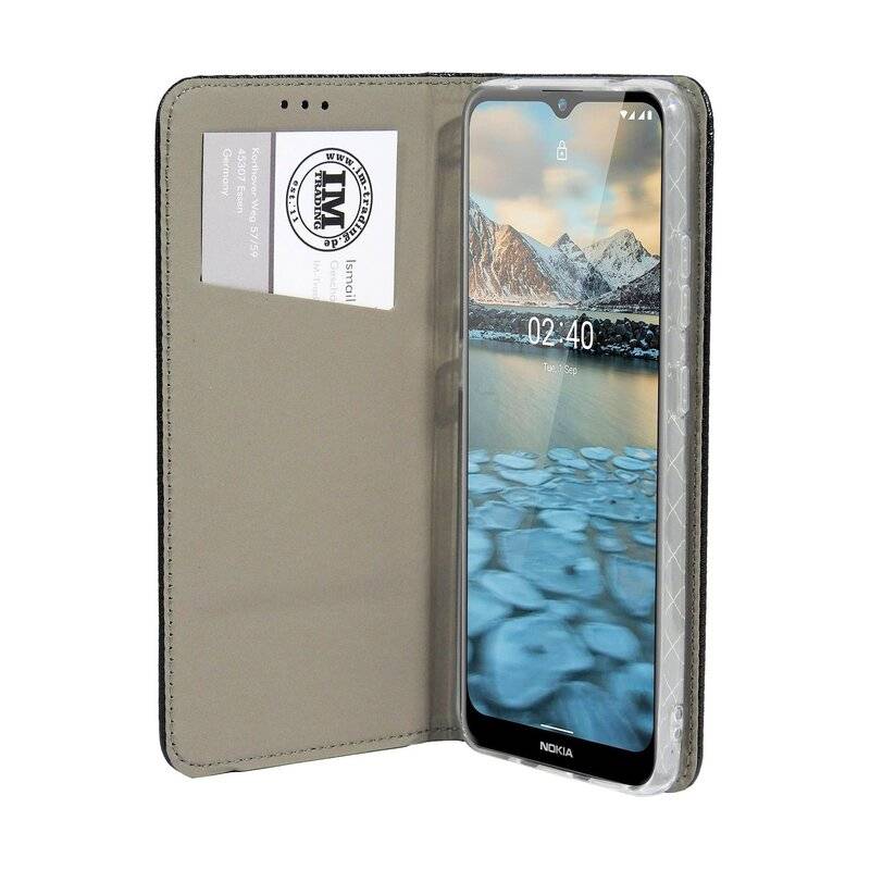 Buch Tasche "Smart" für NOKIA 2.4 Handy Hülle Etui Brieftasche Schutzhülle mit Standfunktion, Kartenfach Schwarz