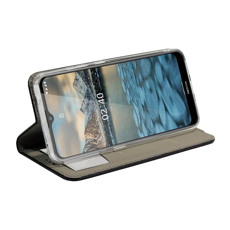 Buch Tasche "Smart" für NOKIA 2.4 Handy Hülle Etui Brieftasche Schutzhülle mit Standfunktion, Kartenfach Schwarz