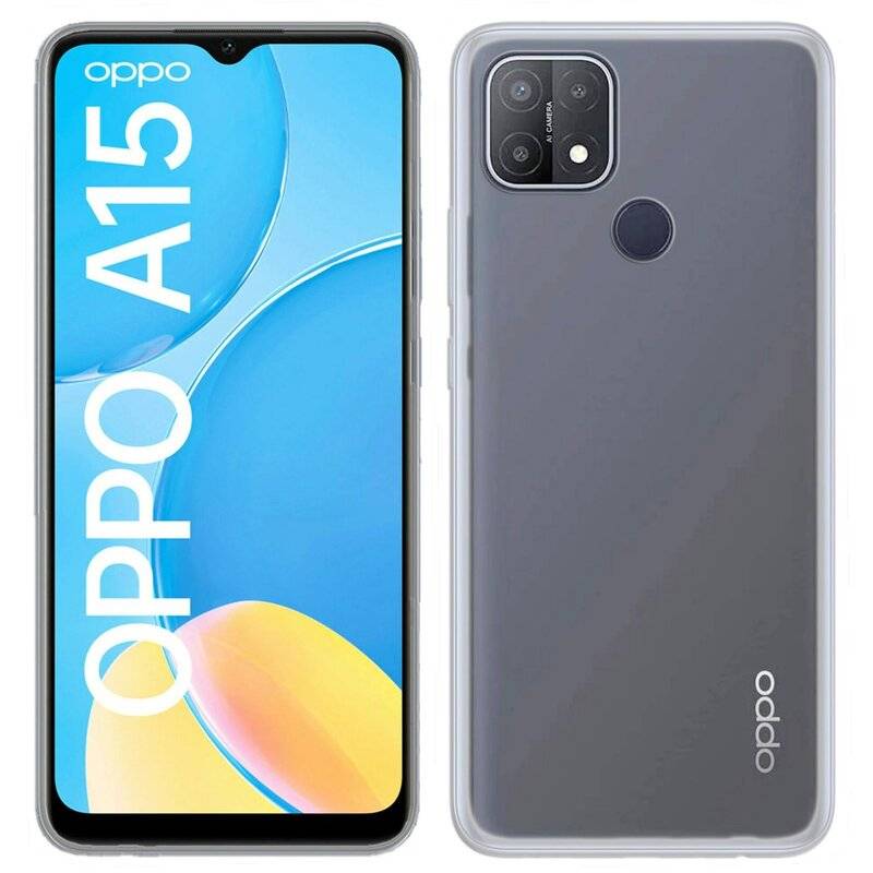 cofi1453® Silikon Hülle Basic kompatibel mit Oppo A15 Case TPU Soft Handy Cover Schutz Transparent