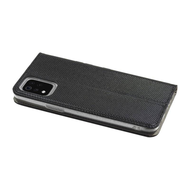 cofi1453® Buch Tasche "Smart" für LG K52 Handy Hülle Etui Brieftasche Schutzhülle mit Standfunktion, Kartenfach Schwarz