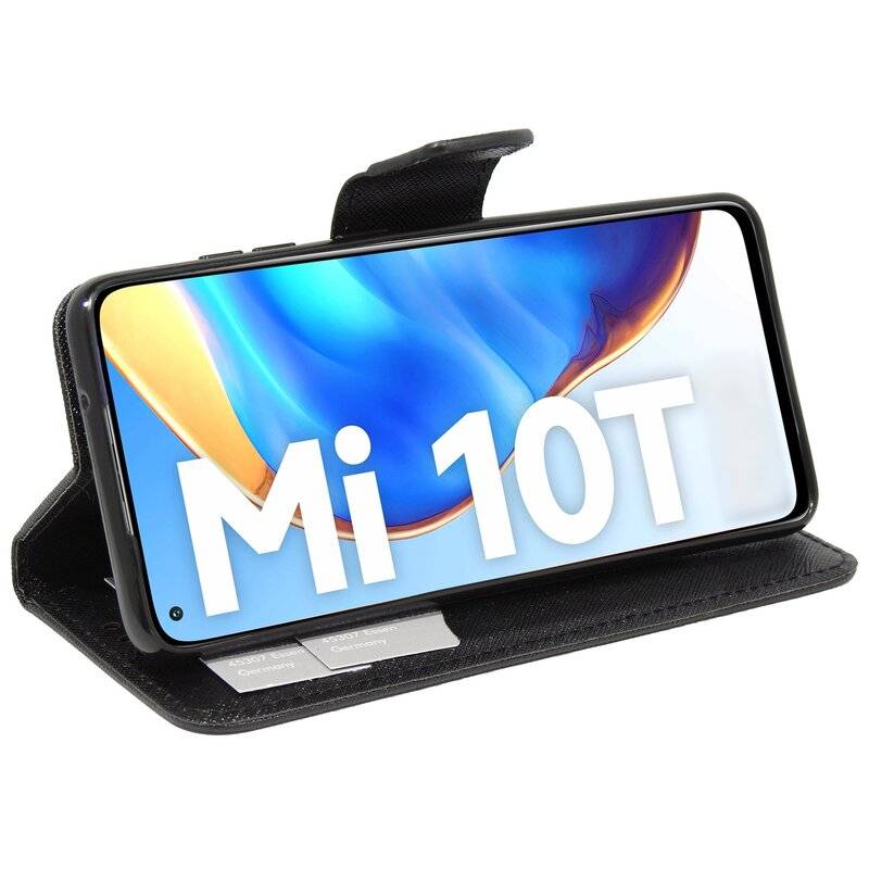 Buch Tasche "Fancy" für XIAOMI MI 10T PRO Handy Hülle Etui Brieftasche Schutzhülle mit Standfunktion, Kartenfach Schwarz