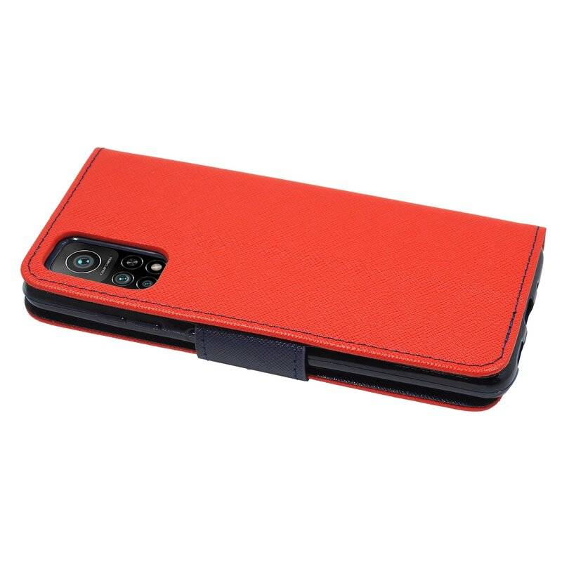 Buch Tasche "Fancy" für XIAOMI MI 10T PRO Handy Hülle Brieftasche Schutzhülle mit Standfunktion, Kartenfach Rot-Blau