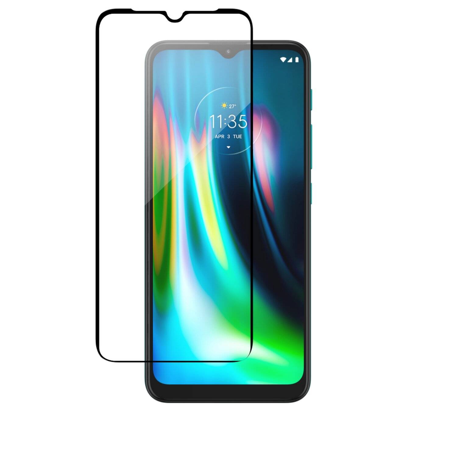 cofi1453® 5D Schutz Glas kompatibel mit MOTOROLA MOTO G9 Curved Schutz Folie Vollständig Klebend und Abdeckung