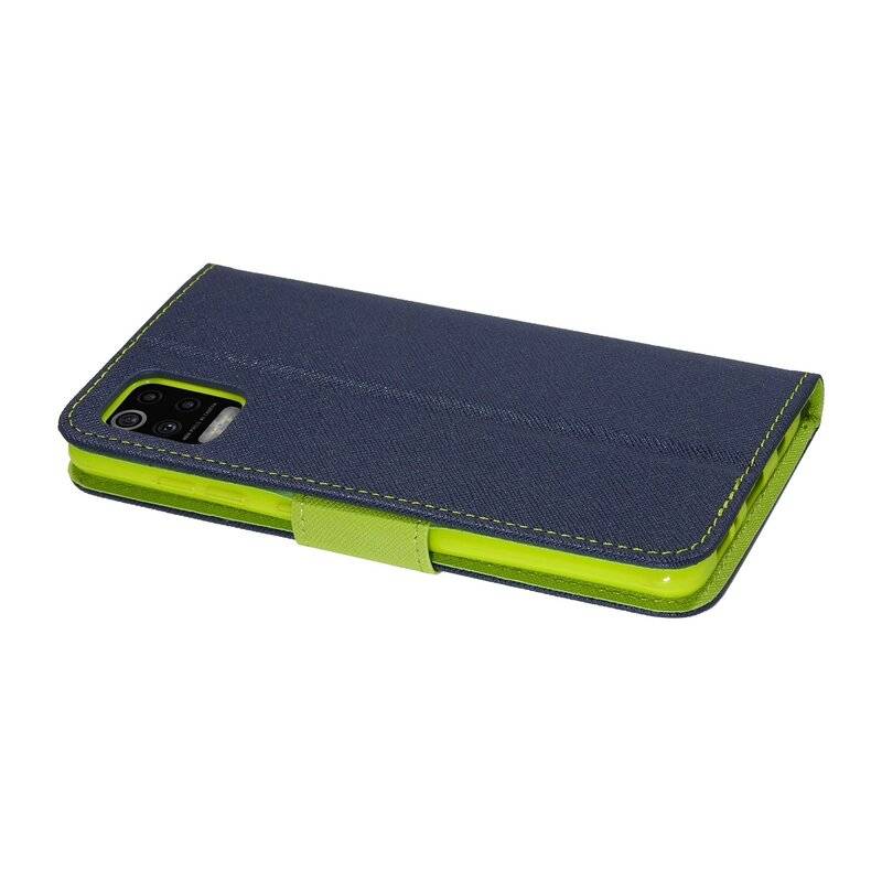 Buch Tasche "Fancy" für LG K62 Handy Hülle Etui Brieftasche Schutzhülle mit Standfunktion, Kartenfach Blau-Grün
