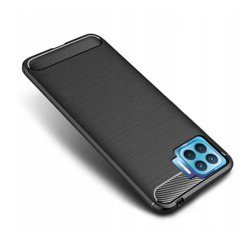 cofi1453® Silikon Hülle Bumper Carbon kompatibel mit Oppo A73 Case TPU Soft Handyhülle Cover Schutzhülle Schwarz