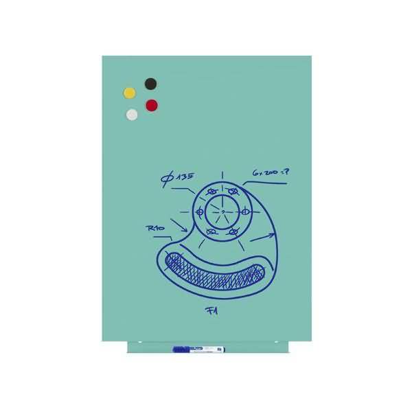 Skinwhiteboard-Modul lackiert 55x75cm RAL 6027 lichtgrün