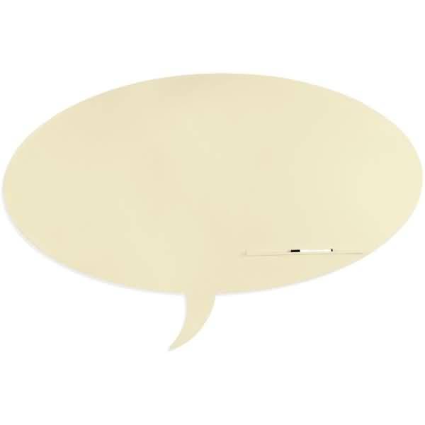 Symbol-Tafel Skinshape Sprechblase lackiert 75x115cm RAL 1013 perlweiß