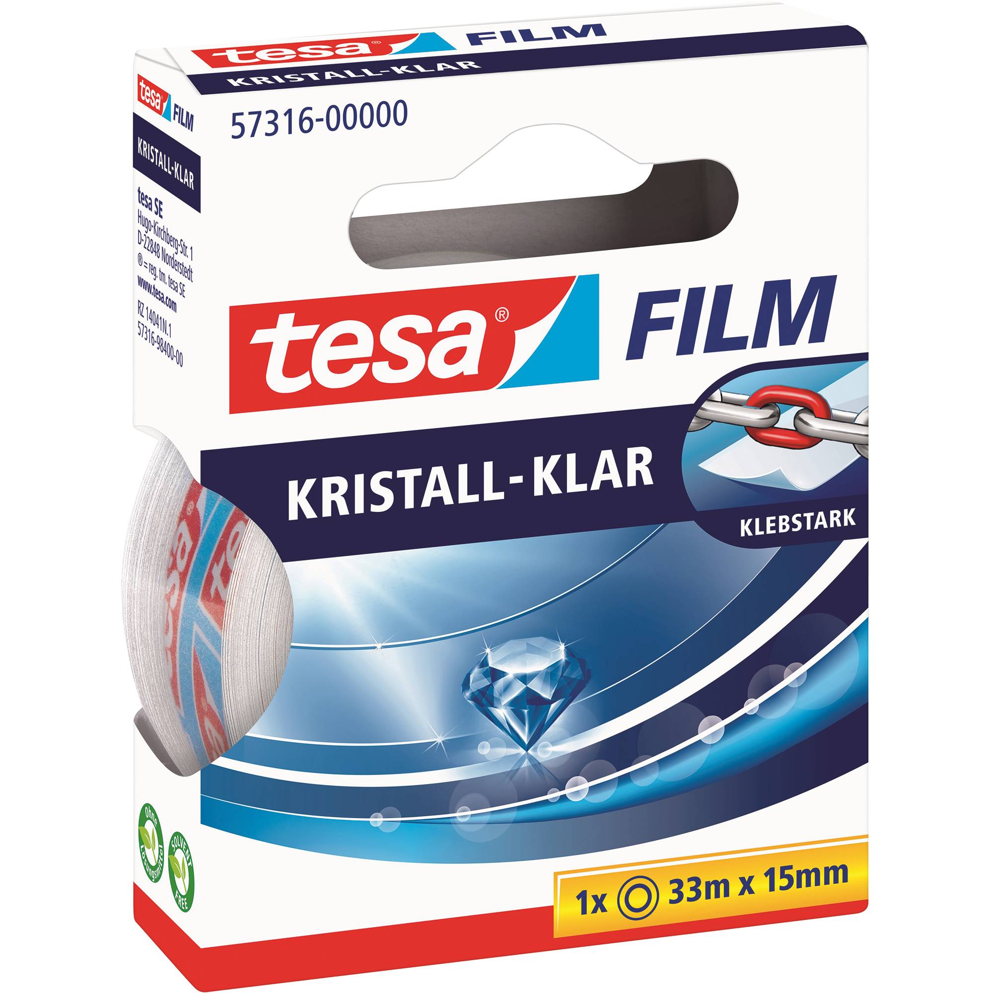 tesa Klebefilm tesafilm kristall- klar 57316-00000 15mmx33m