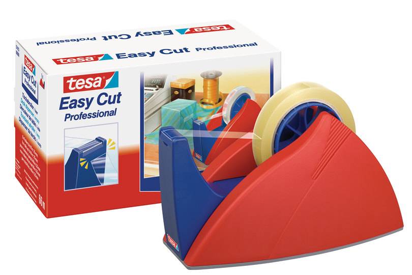 Easy Cut Tischabroller 66m:25mm, rot-blau