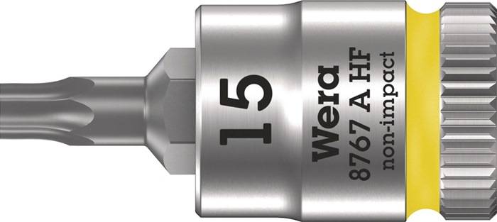 Steckschlüsseleinsatz 8767 A HF TORX® 1/4 Zoll T15 L.28mm WERA