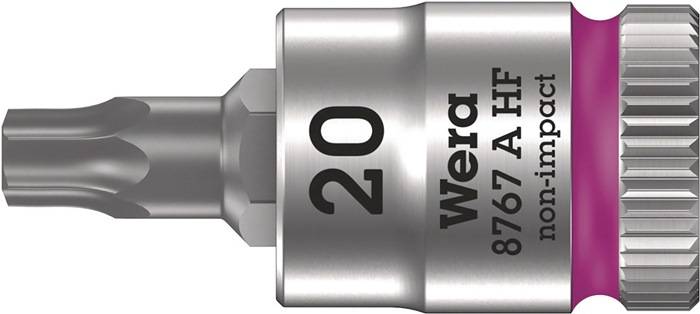 Schraubenkopf mit 'Wera 967/1 Torx 20' eingeprägt; verwendet für Werkzeuge, die Torx-20-Schrauben benötigen.