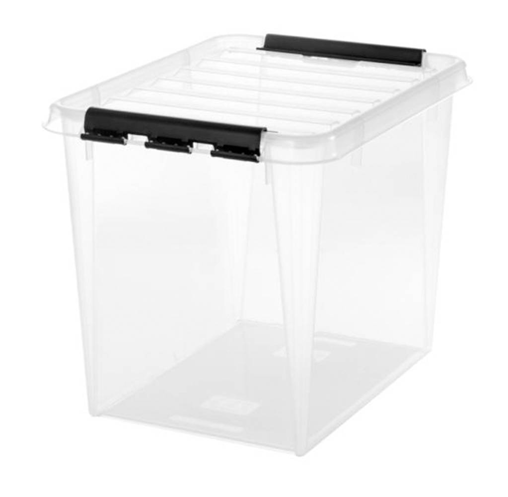 Aufbewahrungsbox 52 Liter Stapelbox mit Deckel mit Clip aus Kunststoff stapelbar