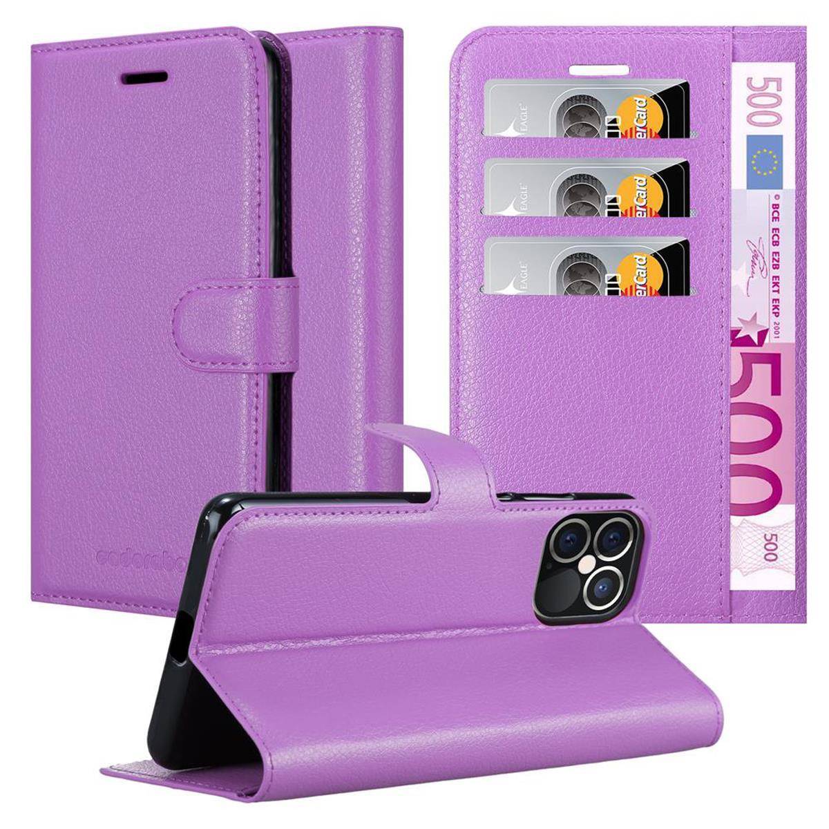 Cadorabo Hülle für Apple iPhone 12 PRO MAX Schutz Hülle in Lila Handyhülle Etui Case Cover Magnetverschluss