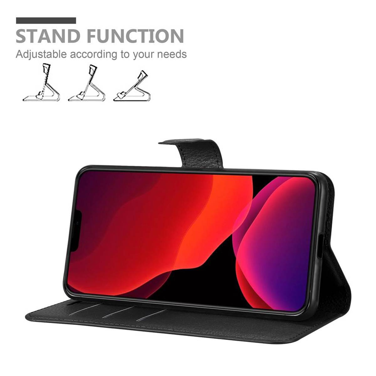 Cadorabo Hülle für Apple iPhone 12 PRO MAX Schutz Hülle in Schwarz Handyhülle Etui Case Cover Magnetverschluss